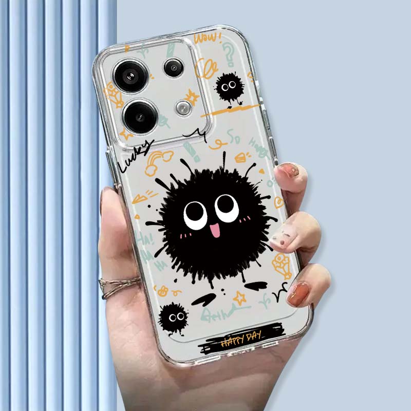 Xiaomi Poco X6 - Uroczy wzór węglowej kuli, przezroczyste etui
