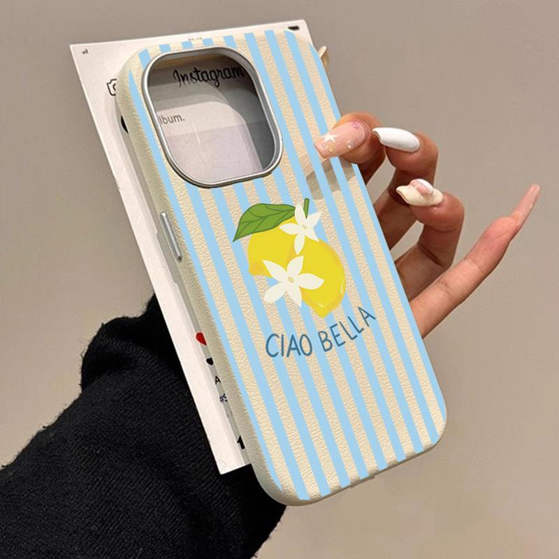 Samsung Galaxy A55 - Etui z retro wzorem w cytrynowe